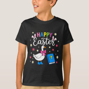 Happy easter day goose coquette bow eggs bunny T-Shirt