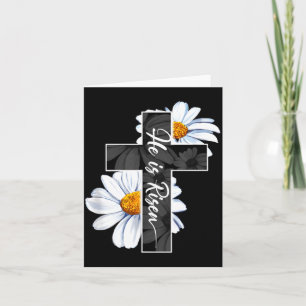 Happy easter day he is risen jesus christian cross card