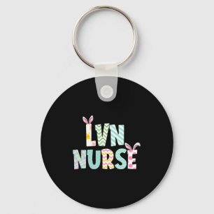 Happy Easter Day Lvn Nurse Cute Bunny Ears Easter Key Ring