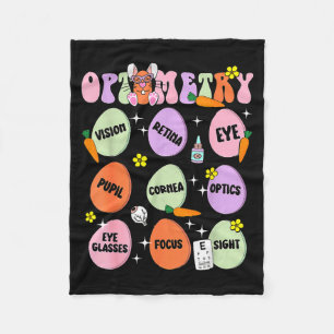 Happy Easter Day Optometry Bunny Eggs Eye Doctor S Fleece Blanket