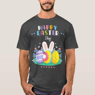 Happy Easter Day Pastel Spring Eggs Hunting Bunny  T-Shirt