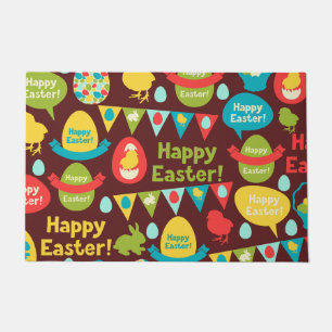Happy Easter day- Pattern Bunny And Eggs Easter Doormat
