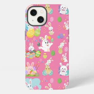 Happy Easter day- Pattern Funny Bunny And Eggs iPhone 13 Case