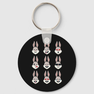 Happy Easter Day Rabbit Face Emotions Fun Boys Gir Key Ring