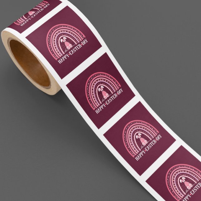 Happy Easter Day Rainbow cute Bunny Design Square Sticker (Creator Uploaded)