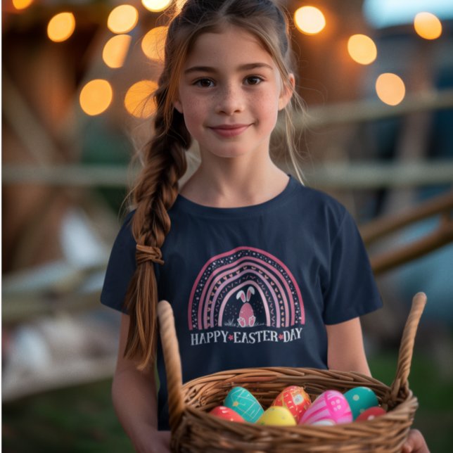 Happy Easter Day Rainbow cute Bunny Design T-Shirt (Creator Uploaded)