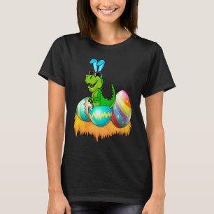 Happy Easter Day Rex Saurus Dinosaur Bunny Eggs To T-Shirt