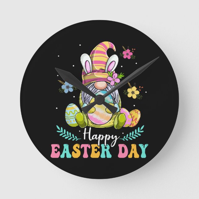Happy Easter Day Round Clock (Front)