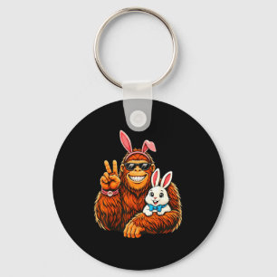 Happy Easter Day Sasquatch Bigfoot Bunny Lover Men Key Ring
