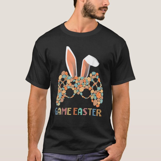 Happy Easter Day Video Game Controller Bunny Gamer T-Shirt (Front)