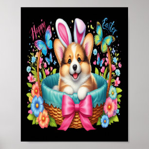 Happy Easter Day Welsh Corgi Dog Lovers Easter Bun Poster