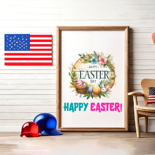 Happy Easter Day - Woman Poster