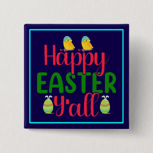 Happy Easter Day Y'all-29791 Keychain 15 Cm Square Badge