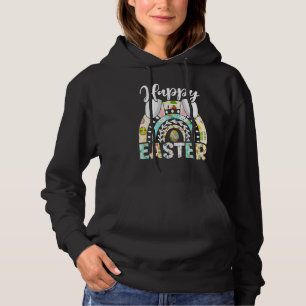 Happy Easter Day Y'all Cute Rainbow Ears Easter Bu Hoodie