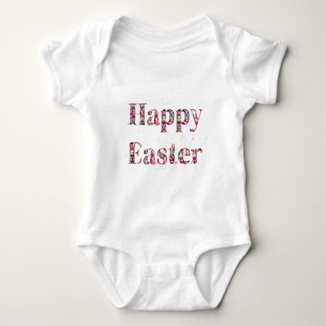 Happy Easter Decorative text  Baby Bodysuit (Front)