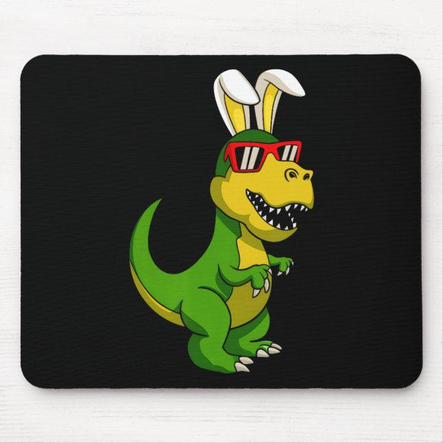 Happy Easter Dinosaur Bunny Ears Easter Boys Kids  Mouse Pad (Front)
