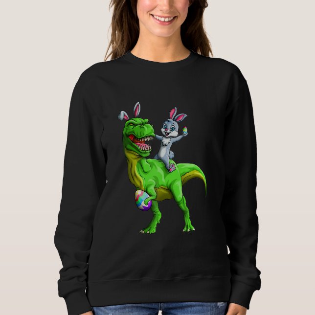 Happy Easter Dinosaur Trex Egg Hunt Kids Funny Eas Sweatshirt (Front)