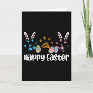 Happy Easter Dog Cat Paw Men Women Girls Kids Teen Card