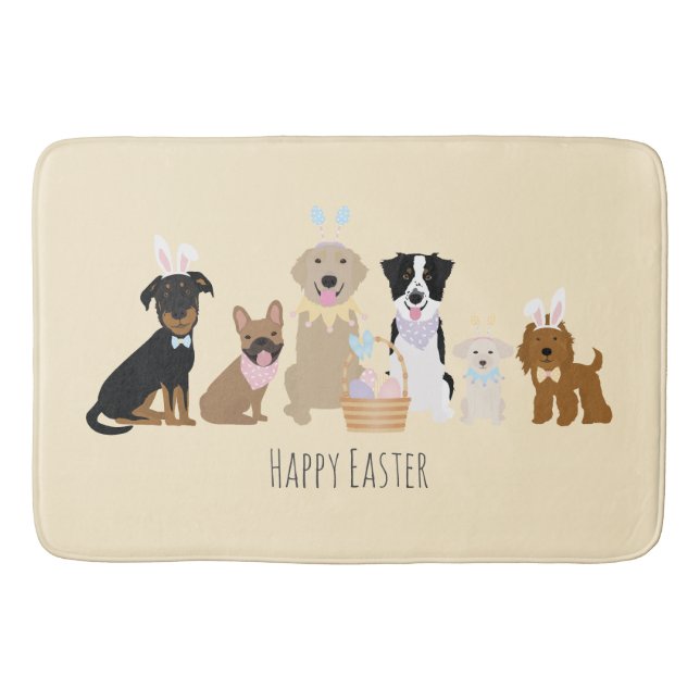 Happy Easter Dogs Bath Mat (Front)