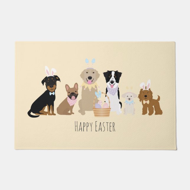 Happy Easter Dogs Doormat (Front)