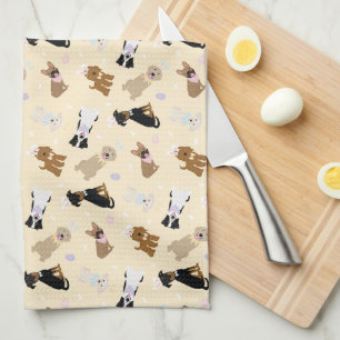 Happy Easter Dogs Tea Towel