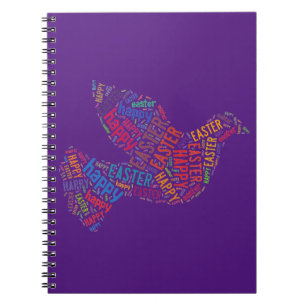 Happy Easter Dove Greeting Text Notebook