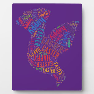 Happy Easter Dove Greeting Text Plaque