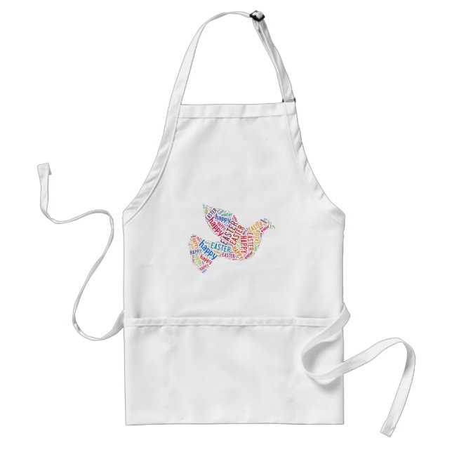 Happy Easter Dove Greeting Text Standard Apron (Front)