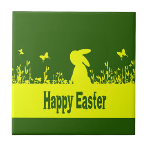happy Easter,dreamy hare Tile