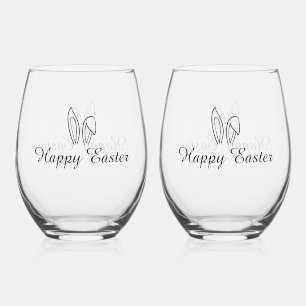 Happy Easter Drinkware Set - Stemless Wine Glass