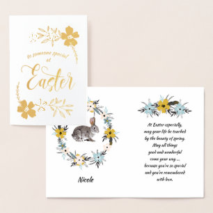 Happy Easter.  Easter Bunny Foil Card