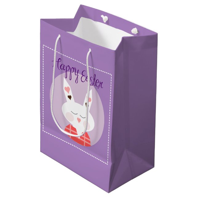 Happy Easter Easter Bunny Medium Gift Bag (Front Angled)
