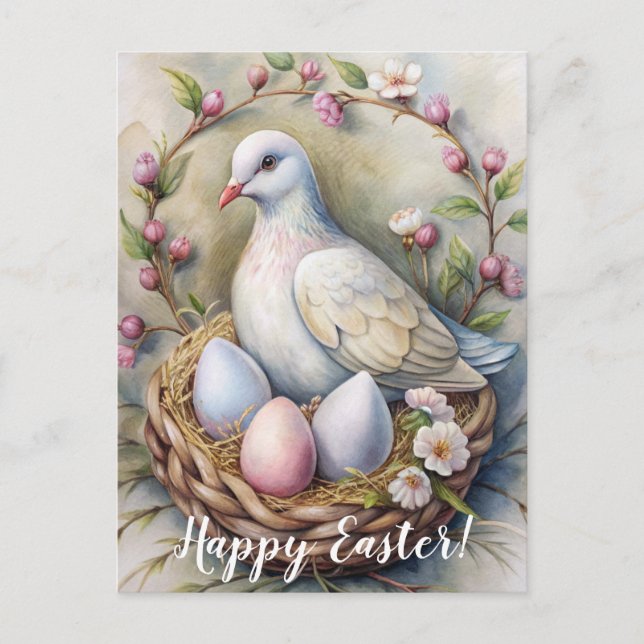 Happy Easter. Easter Dove.  Postcard (Front)