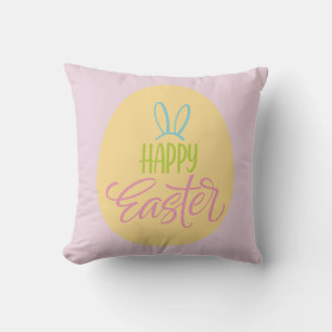 Happy Easter Easter Egg Throw Pillow