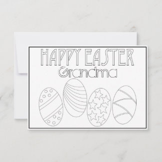 "Happy Easter" Easter Eggs and Letters Colouring Card