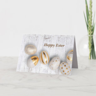 Happy Easter. Easter Gold Egg  Thank You Card
