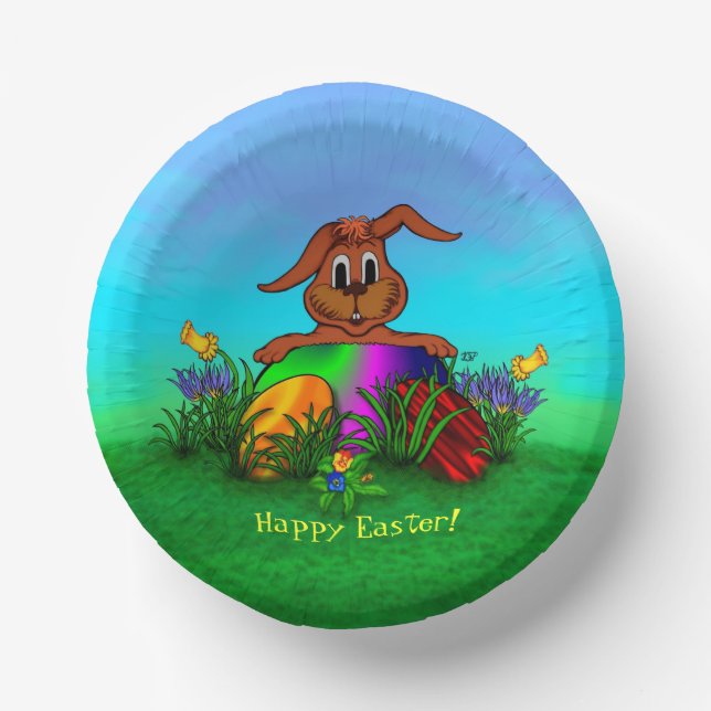 Happy Easter! Easter Rabbit Paper Plate (Front)