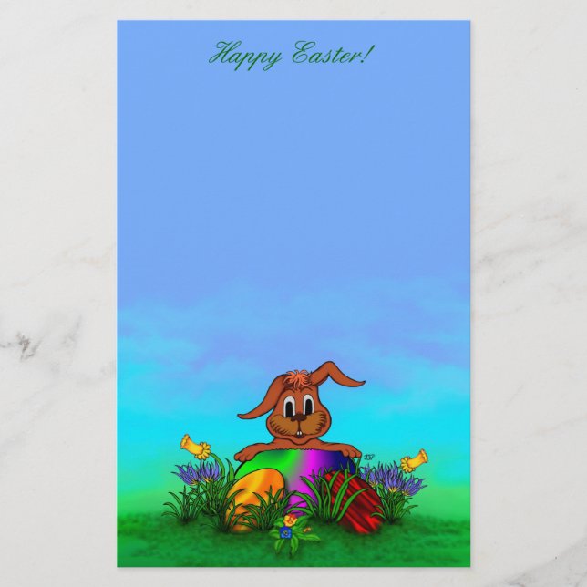 Happy Easter! Easter Rabbit Stationery (Front)