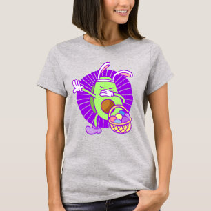 happy Easter Egg avocado Bunny funny dabbing T-Shirt