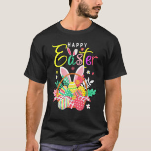 Happy Easter Egg Basket Bunny Ears T-Shirt