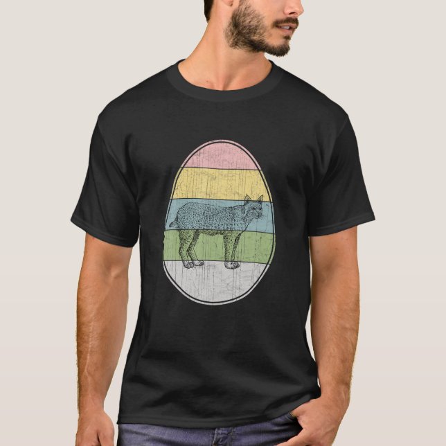 Happy Easter Egg Bobcats Graphic Funny Easter Day T-Shirt (Front)