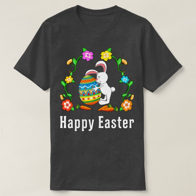 Happy Easter Egg Bunny Rabbit  T-Shirt (Design Front)