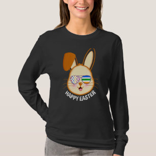 Happy Easter Egg Bunny Sunglasses Usa American Fla T-Shirt