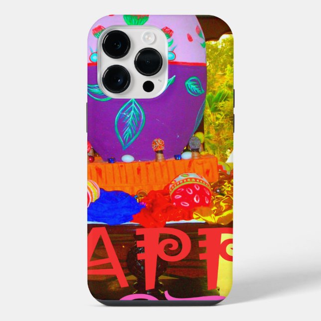 Happy Easter Egg Centerpiece for Spring iPhone Case (Back)