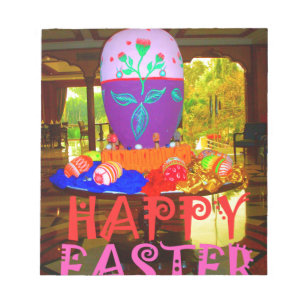 Happy Easter Egg Centerpiece for Spring Notepad