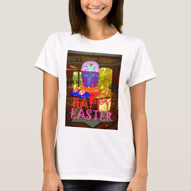 Happy Easter Egg Centerpiece for Spring T-Shirt (Front)