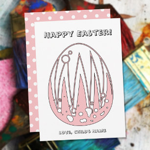 Happy Easter Egg Child's Colouring Page
