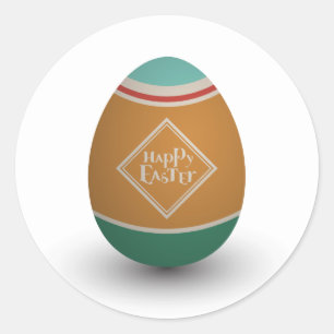 happy easter egg classic round sticker
