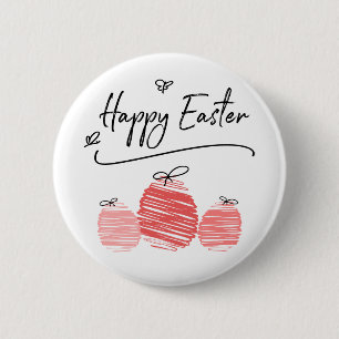 Happy Easter Egg Doodle Button