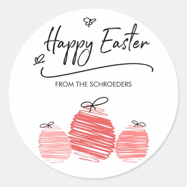 Happy Easter Egg Doodle Sticker (Front)
